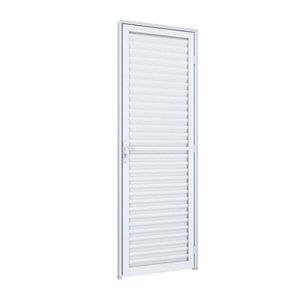 Porta De Giro Alumínio Laminada Ventilada Ideale 215cmx85cmx4,5cm Lucasa Branco