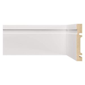 Kit Rodapé De Mdf 10cm X 15mm X 2,40m 20 Barras Com Friso 1002 Moldufama Branco