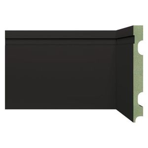Kit Rodapé De Mdf 15cm X 15mm X 2,40m 10 Barras Com Friso Resistente A Umidade 1502 Moldufama Preto