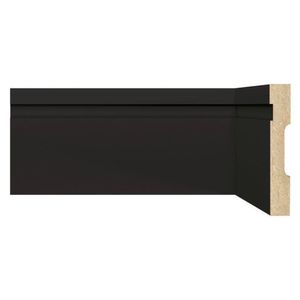 Kit Rodapé De Mdf 10cm X 15mm X 2,40m 30 Barras Com Friso 1002 Moldufama Preto