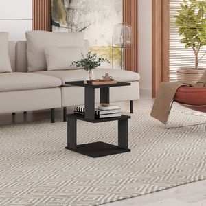 Mesa De Centro 1 Nicho 3 Prateleiras Spin360 Preto
