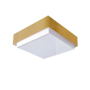 Plafon Quadrado Vivare Md-3092 Cúpula Em Tecido 60x60cm Palha Bivolt