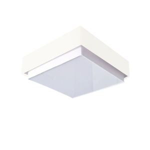 Plafon Quadrado Vivare Md-3092 Cúpula Em Tecido 60x60cm Branco Bivolt