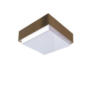 Plafon Quadrado Vivare Md-3089 Cúpula Em Tecido 40x40cm Cáqui Bivolt