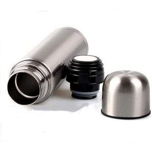 Garrafa Térmica Inox 500ml Para água Café Chá Com Click Top Prata Cor Prata