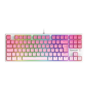 Teclado Mecanico Gamer Daksa Branco E Rosa Rgb Redragon Branco E Rosa