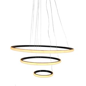 Lustre Pendente Luminaria 3 Aneis Arcos Perfil Articulavel 48w Ajustavel Perfil Infinito S