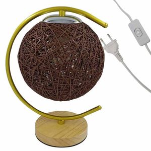 Luminaria Abajur Meia Lua Cupula Bola Enfeite Rustico Mesa Quarto Sala Casa Escritorio