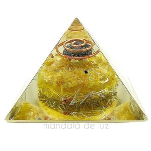 Orgonite Pirâmide Da Abundância: Objeto Que Atrai Prosperidade E Energia Positiva Citrino E Pirita