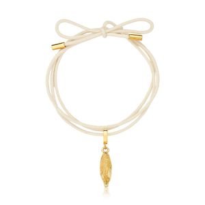 Cordão De Algodão Com Pingente Milho Revestido Em Ouro