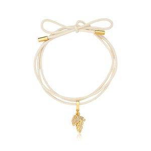 Cordão De Algodão Com Pingente Uva Revestido Em Ouro
