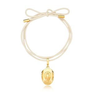 Cordão De Algodão Com Pingente Chapéu Revestido Em Ouro