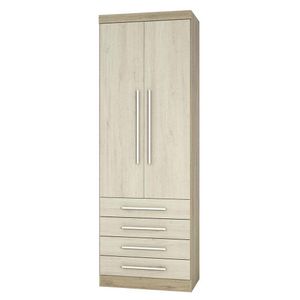 Guarda Roupa Modulado 2 Portas 4 Gavetas Master Luciane Móveis Avelã Rústico Com ártico Rústico