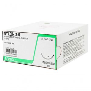 24 Env Fio Cirurgico Nylon Cuticular (preto) - Shalon
