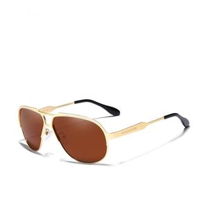 Óculos De Sol Masculino Polarizados Design Piloto N7725 - Marron