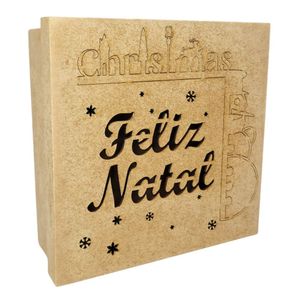 Caixas 100% Mdf Cru (17x17x07) Christimas
