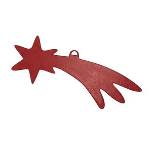 Kit 10 Un. Enfeite Estrelinha De Natal Em Mdf (10x03) Vermelho
