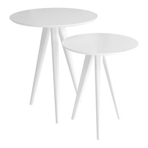 Conjunto Mesa Lateral Alta/baixa Pé Palito Branco