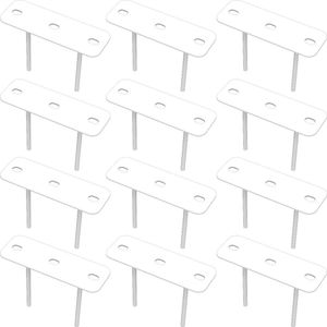 12 Suportes 2 Espetos Estacas Chão Refletor 12 Cjts - Branco