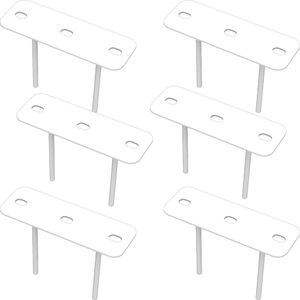 06 Suportes 2 Espetos Estacas Chão Refletor 06 Cjts - Branco
