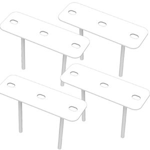 04 Suportes 2 Espetos Estacas Chão Refletor 04 Cjts - Branco