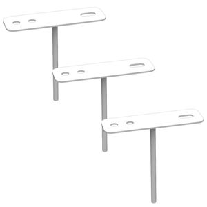 03 Suportes Espetos Estacas Chão Refletor - 03 Cjts - Branco