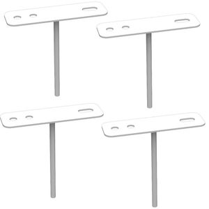 04 Suportes Espetos Estacas Chão Refletor - 04 Cjts - Branco