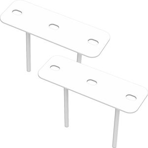 02 Suportes 2 Espetos Estacas Chão Refletor 02 Cjts - Branco