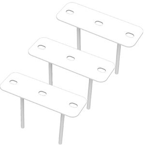 03 Suportes 2 Espetos Estacas Chão Refletor 03 Cjts - Branco
