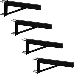 4 Suportes Pia Parafusar Bancada Aparador 50 Cm - Preto