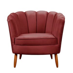Poltrona Ariel Petala Decorativa Com Pés De Madeira Speciale Home Vinho