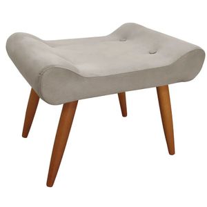 Puff Decorativo Lara Veludo Speciale Home Bege Marfim