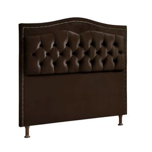 Cabeceira Estofada Holanda 1,60 2.0 Queen Veludo Speciale Home Marrom Chocolate