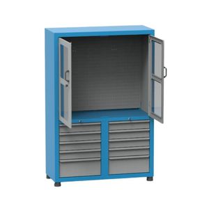 Armário Com 10 Gavetas Painel Perfurado E Visor De Acrílico Arm010a Cmb