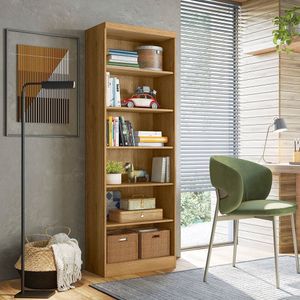 Estante Para Livros 5 Prateleiras Freijo Toq