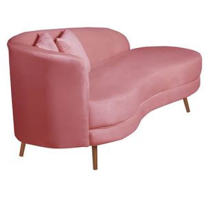 Chaise Longue Divã Emili Em Madeira De Reflorestamento 160cm Veludo Speciale Home Coral