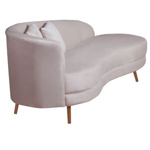 Chaise Longue Divã Emili Em Madeira De Reflorestamento 160cm Veludo Speciale Home Rose