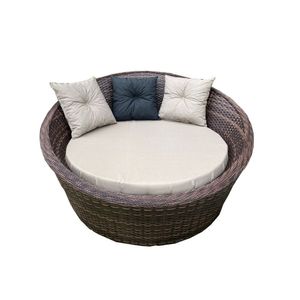 Chaise Orbit Em Fibra Sintética - Tecido Duna Deserto + Almofada Preto