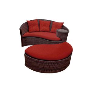 Chaise Orbit Com Puff - Tecido Duna Vermelho