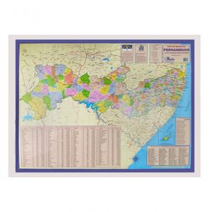 Mapa Do Estado De Pernambuco Rodoviário Politico Turístico E Estatístico Multimapas Tamanho 120x90