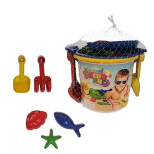 Baldinho De Praia Pequeno Menino Com 7 Peças - World Blocks