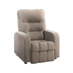 Poltrona Do Papai Reclinável Maldivas Suede Bege Marfim Plus Speciale Home Bege Marfim
