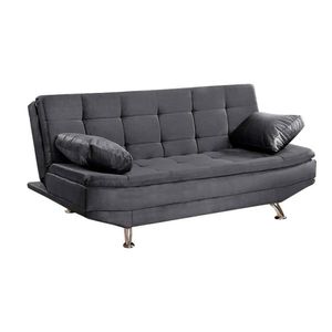 Sofá Cama Valencia 3 Lugares Reclinável Veludo Cinza Speciale Home Cinza