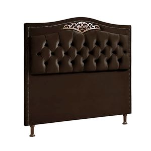 Cabeceira Estofada Holanda 1,60 Queen Veludo Speciale Home Marrom Chocolate