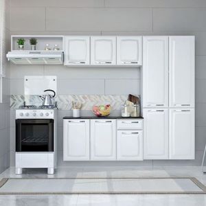 Cozinha Compacta Itatiaia Amanda Plus Com 10 Portas 1 Gaveta E 8 Prateleiras 245cm De... Branco Neve
