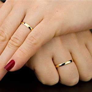 Par De Aliança 2Mm Banhada A Ouro