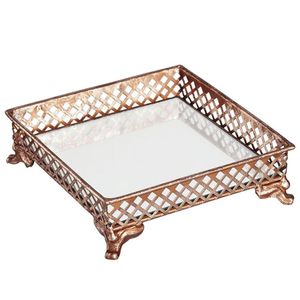 Bandeja Cobre Em Metal Com Espelho