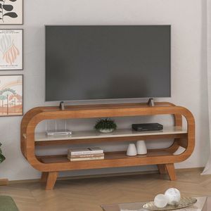 Rack Para Tv Até 60 Polegadas Com Prateleira 133 Cm Cinamomo-off White