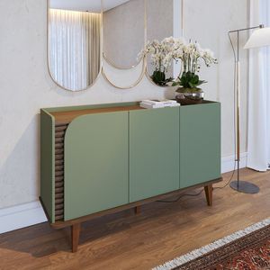Buffet Para Sala De Jantar 3 Portas Jurerê Hortelã-amêndoa
