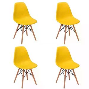 Kit 04 Cadeira Charles Eames Eiffel - Amarelo Amarelo